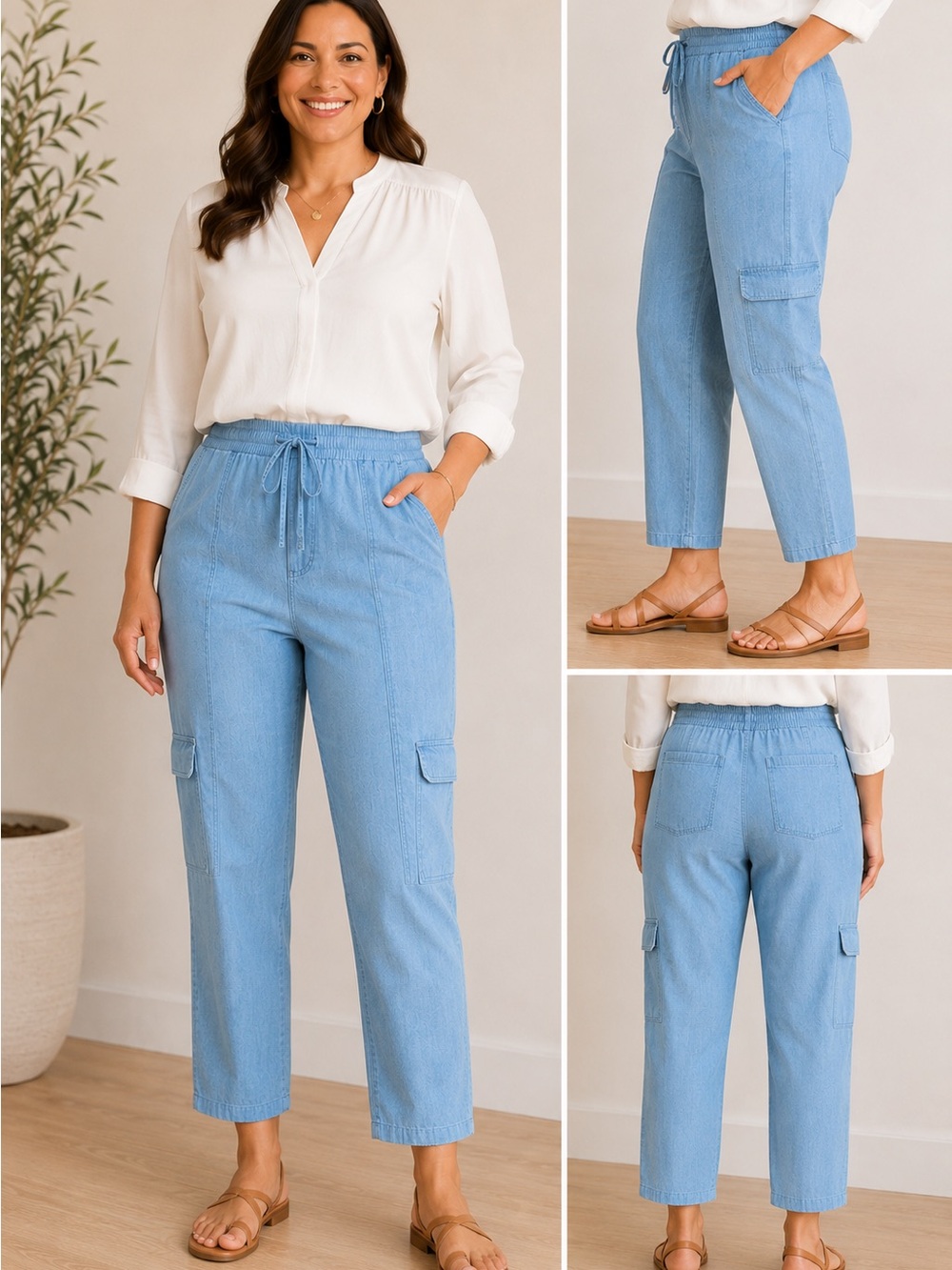 J.Crew Light Blue Elastic Waist Casual Pants